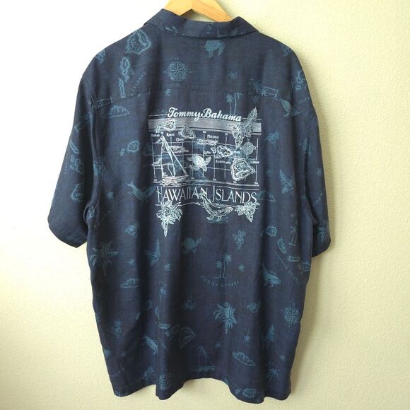 Tommy Bahama HAWAII EXCLUSIVE Hawaiian Islands Blue XXL RARE - Picture 6 of 10